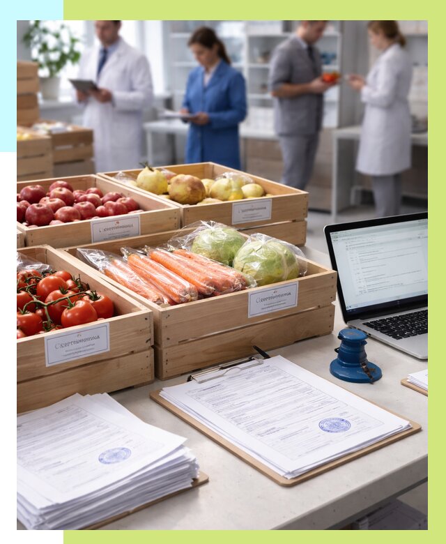 Сертификация овощей и фруктов в Рыбинске от 8847 р. | Алешин-Рбн